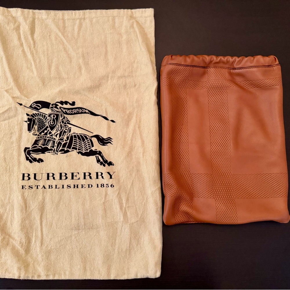 NEW Burberry Tan Mini Embossed Mini Duffel Shoulder Bag